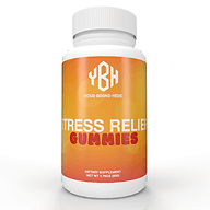 Private label stress relief gummies with custom packaging for your brand.